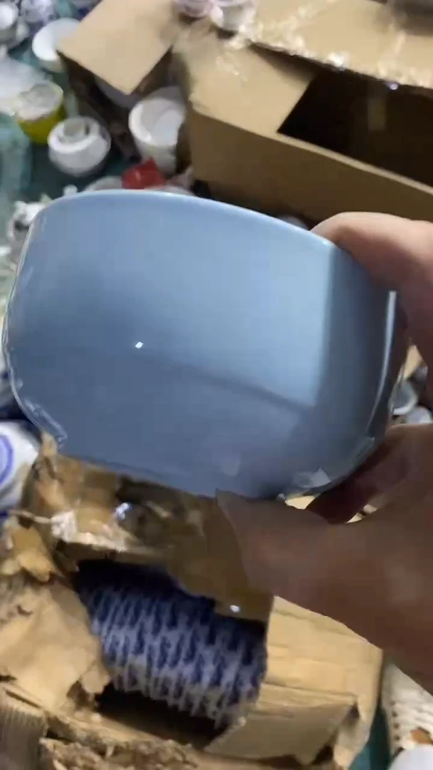 摆件陶5寸蓝稀土碗