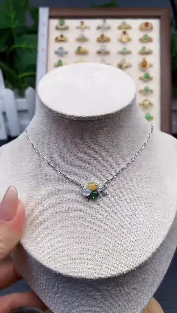 颈饰银S925镶嵌翡翠12