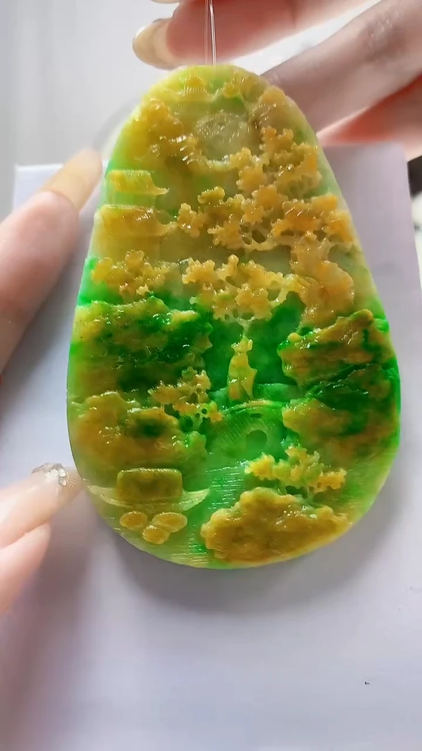 未镶嵌定制翡翠4688DD-毛货挂件116