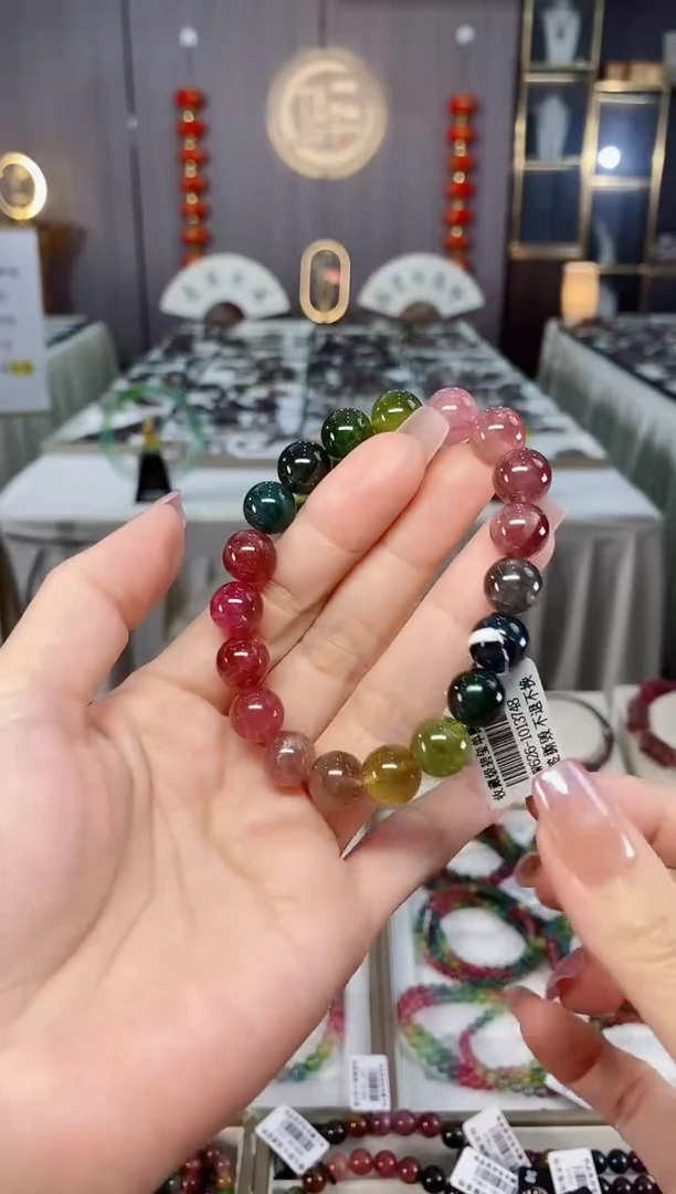 未镶嵌收藏级老矿碧玺单圈手串10mm+碧玺hon多样性发货一条