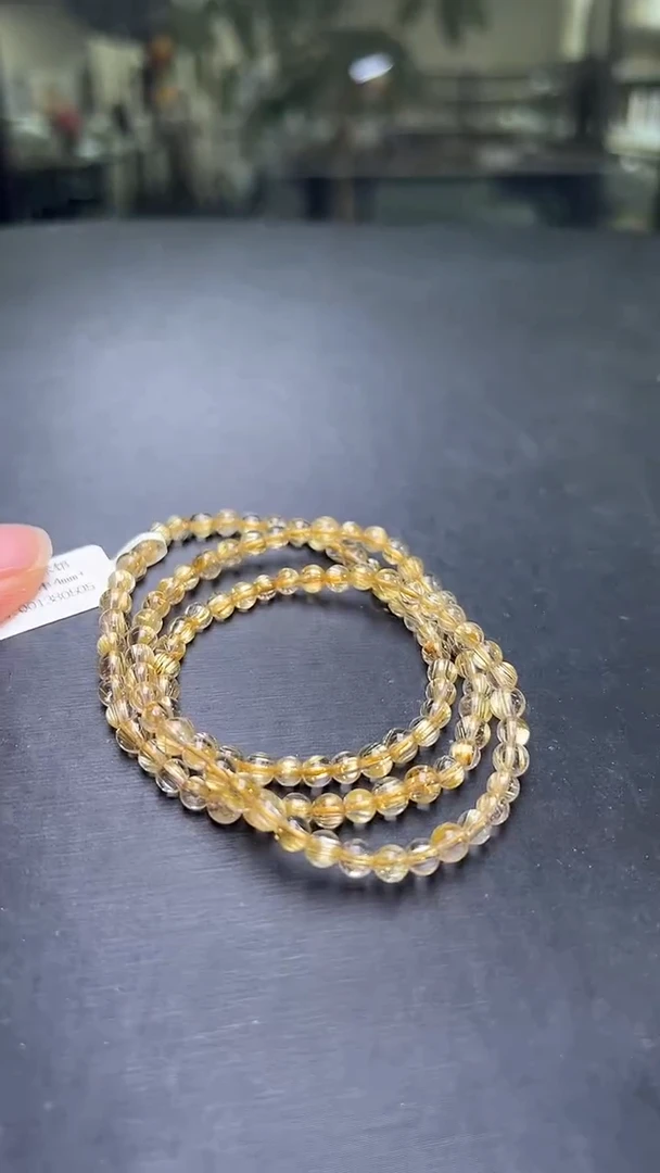 未镶嵌手串水晶钛晶多圈手串4mm+ JP57232