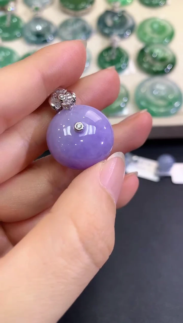 【闪购商品】翡翠颈饰18K金镶嵌B46  多样性一件发货紫货有色差