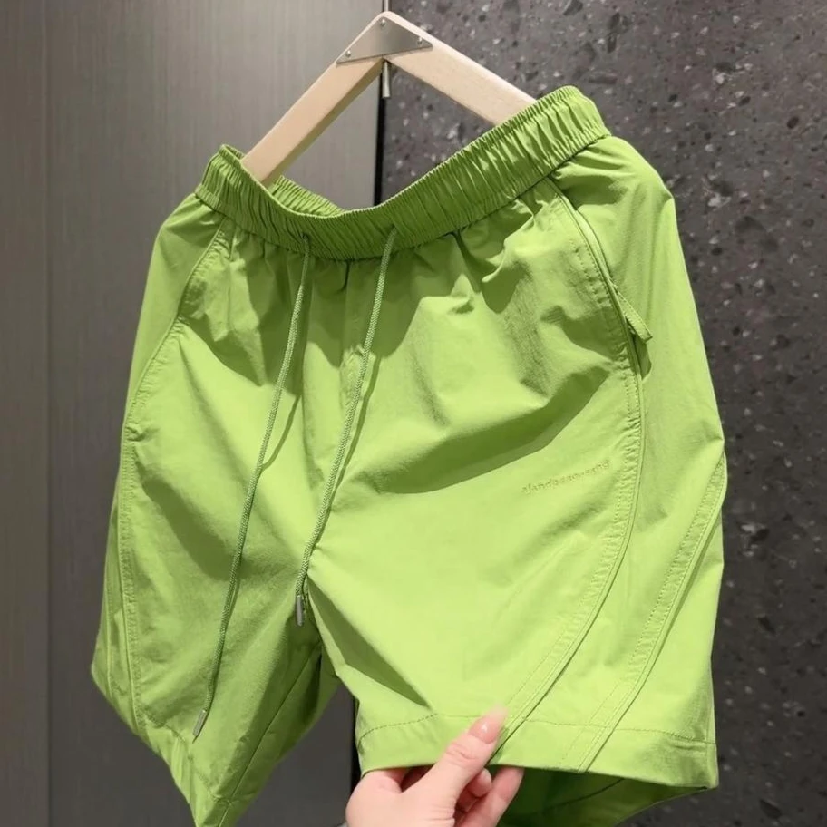 2025夏季新款透气速干休闲短裤男潮流刺绣宽松百搭美式工装短裤