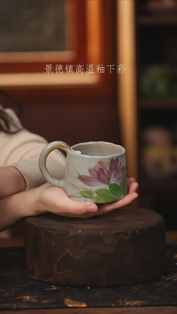 陶瓷景德镇高温釉下手绘陶瓷@L081@