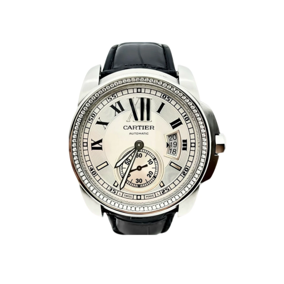 99新 Cartier/卡地亚 卡利博系列 自动机械 42mm 后钻 白盘