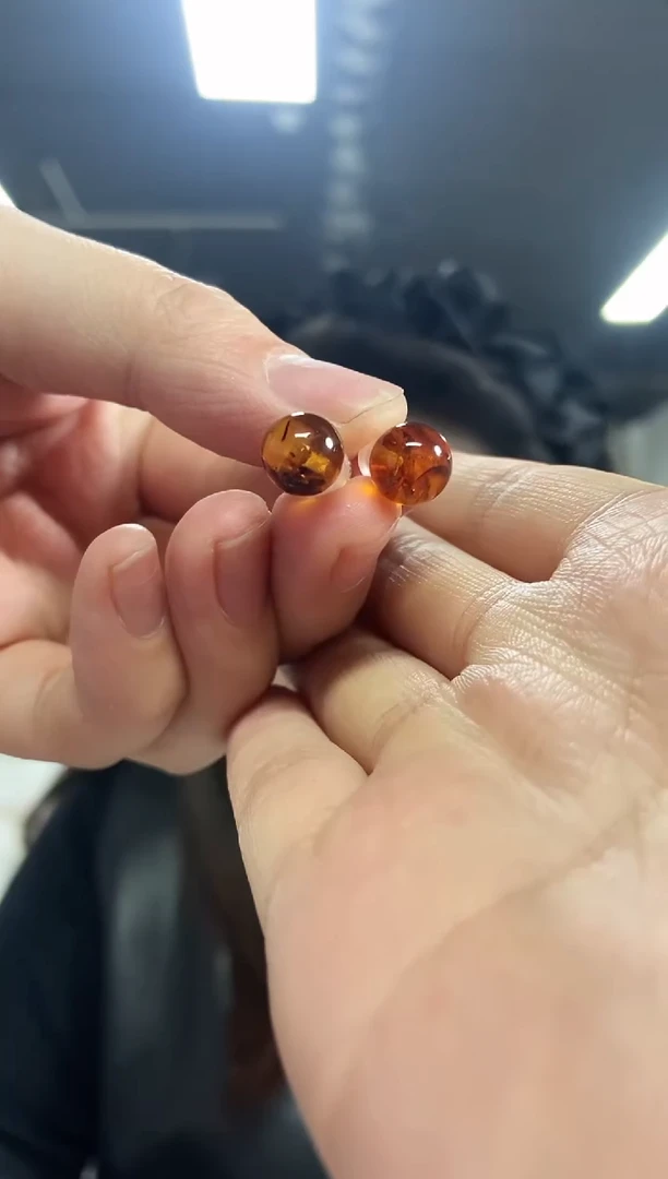 【闪购商品】琥珀（花珀）裸石银S925镶嵌多样性发其一颜色微差