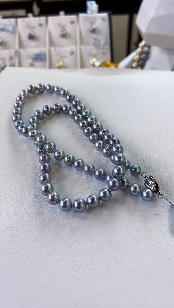 项链未镶嵌海水珍珠6-6.5真多麻项链