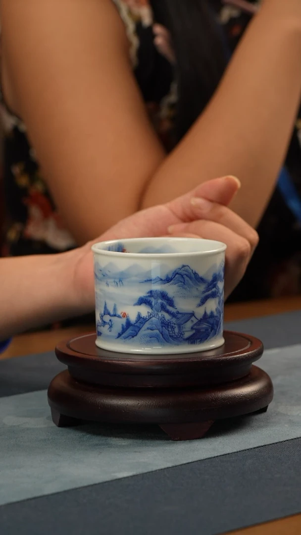 杯子非遗-王老师-青花山水容天杯