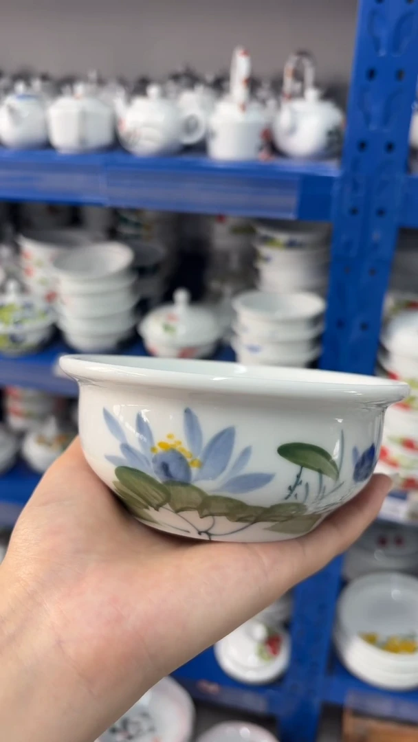 瓷片景德镇高温陶瓷食品级手绘釉中彩-炖盅