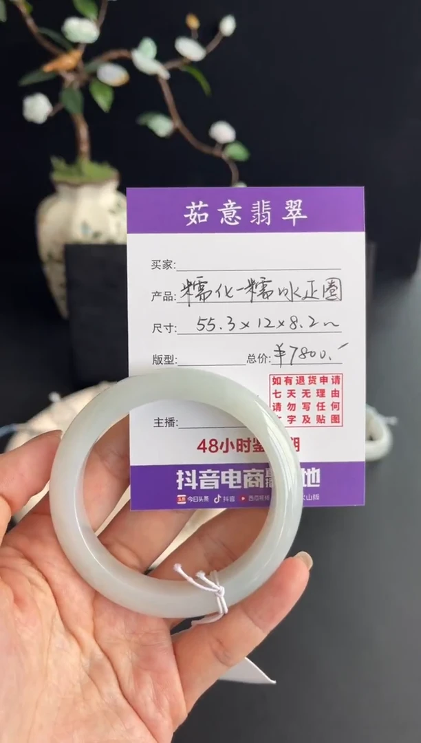 未镶嵌手镯翡翠茹意糯化正圈翡翠手镯