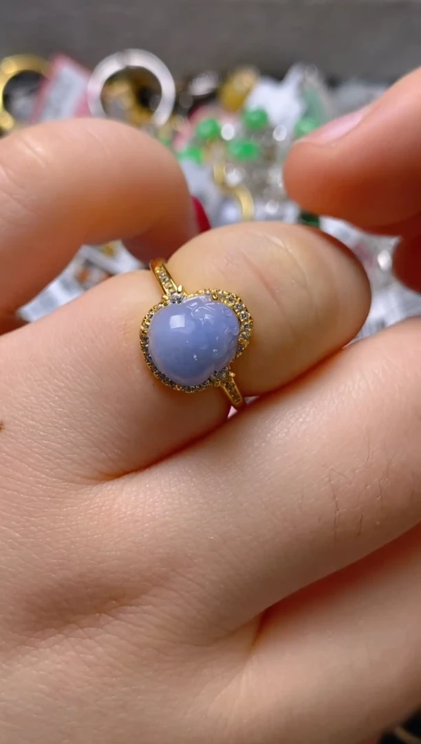 银S925镶嵌戒指翡翠百内无证书