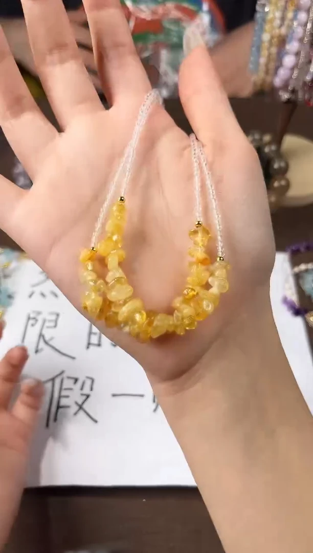 未镶嵌项链水晶黄塔晶碎石白尖晶项链