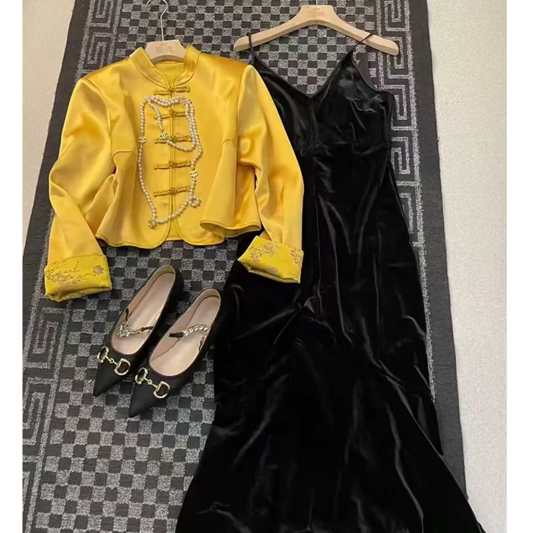 新中式女装感禅意轻奢唐装设计感裙子套装女秋季2025新款风感波粒