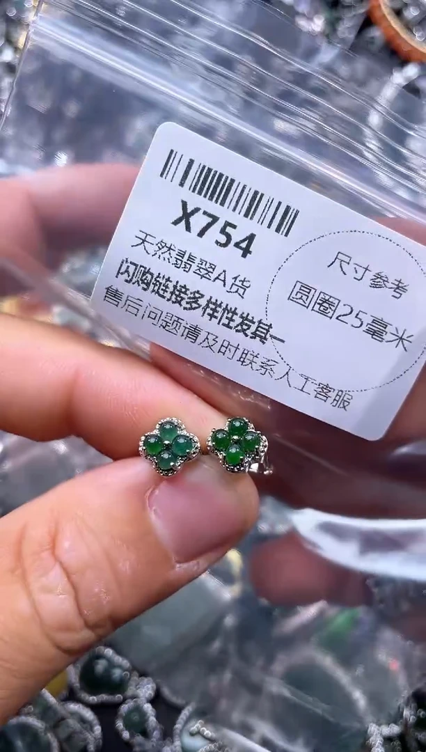 【闪购商品】翡翠颈饰未镶嵌X754耳扣