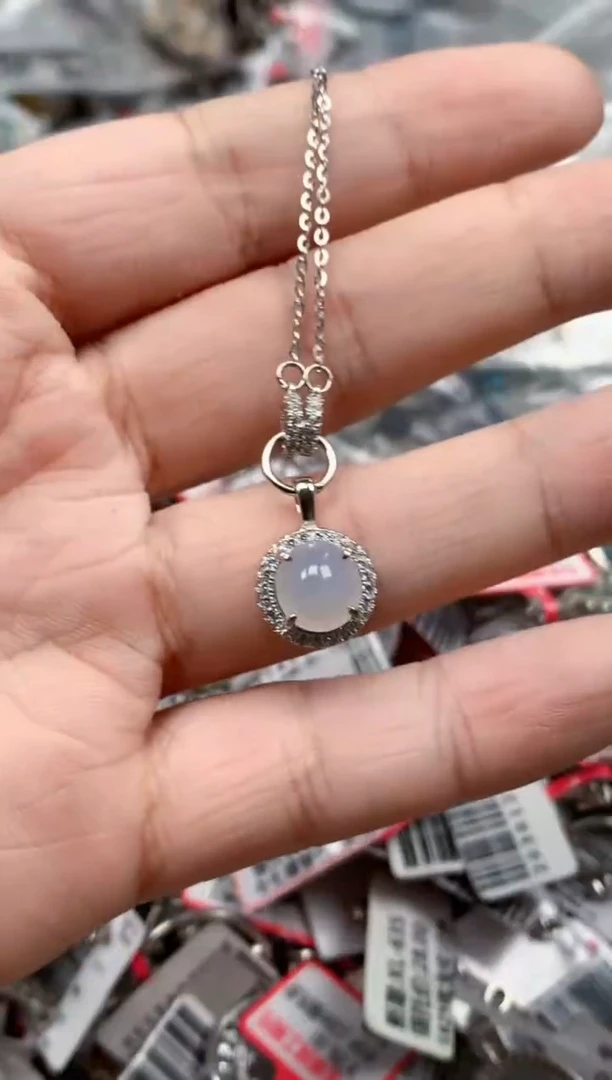 银S925镶嵌戒指翡翠天然A货缅甸翡翠
