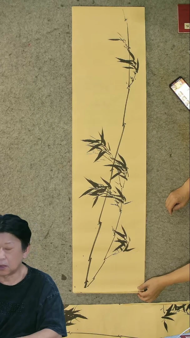 国画四尺对开  墨竹条屏 加厚 34*138cm