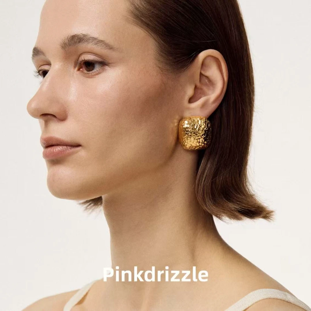 铜合金耳饰 【张羽推荐】Pinkdrizzle 灿若星辰方糖复古耳饰