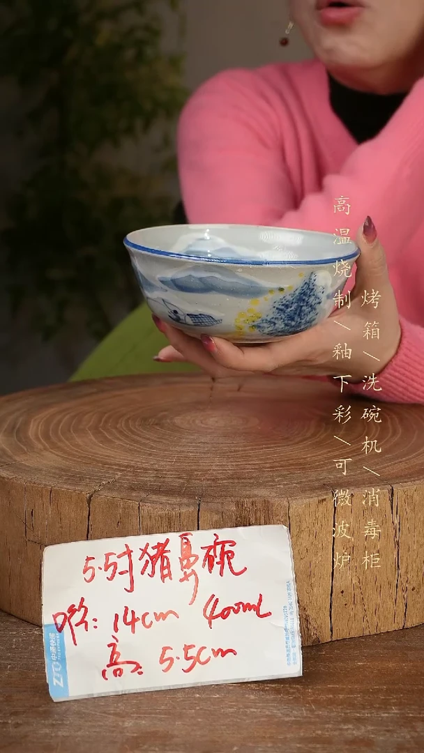 碗瓷景德镇手工手绘高温瓷釉下彩