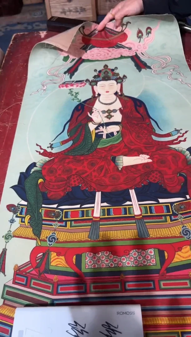 卷轴画龙妹唐卡直播tk16