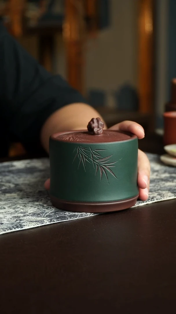 茶杯紫砂31号宜兴紫砂原矿作品茶叶罐