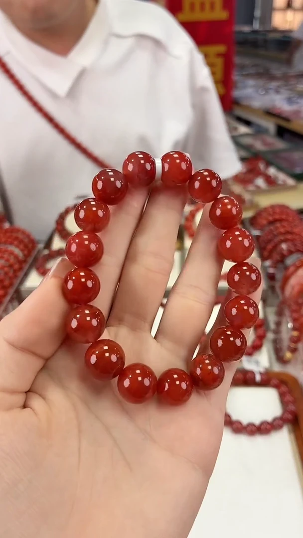 南红玛瑙瓦西手串12+未镶嵌一个/条