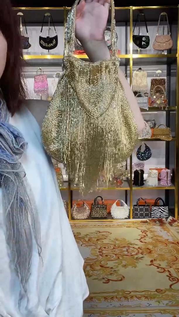 织物珠韵恒泽重工串珠手提包