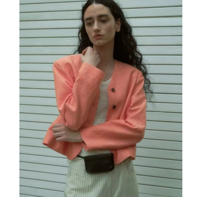 十三行Once-夏季福秒休闲V领短外套#C088