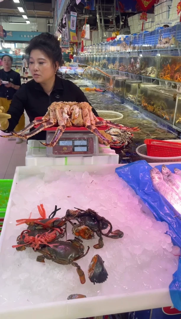 中国大陆断氧帝王蟹1只，9斤