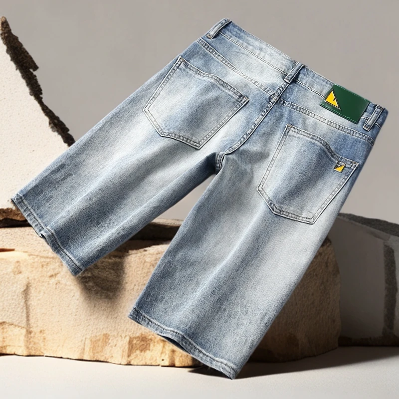 诺顿雷斯夏季薄款男宽松五分裤潮牌刮烂补丁时尚乞丐破洞牛仔短裤