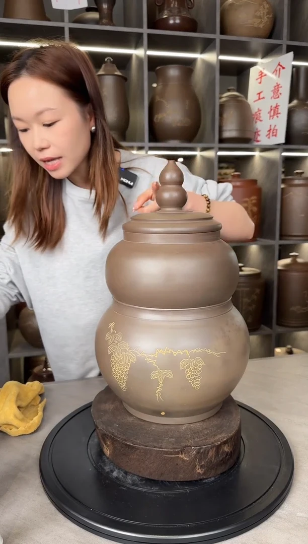 【闪购商品】罐本陶手作坭兴陶3-4斤茶叶罐手工痕迹瑕疵