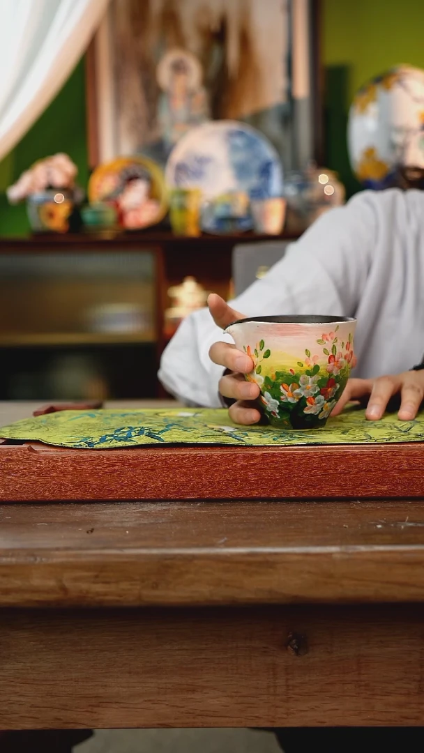 杯子景德镇纯手工釉下彩精品茶具