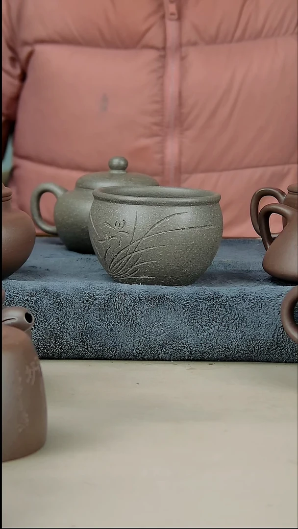 茶壶紫砂蟹壳杯子200