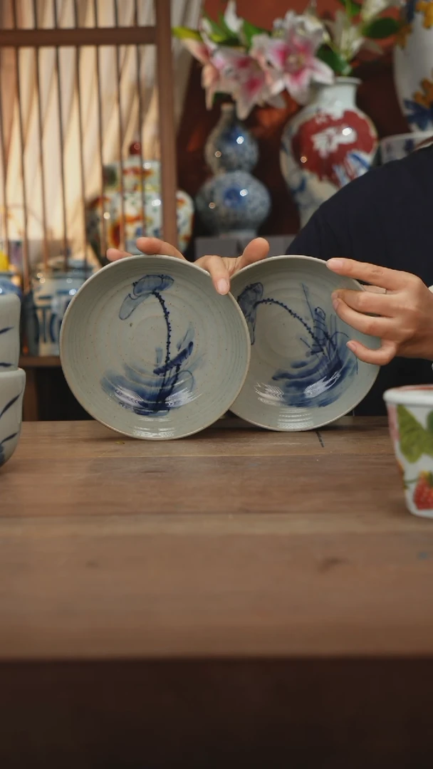瓷片景德镇设计师釉下手绘陶瓷餐具