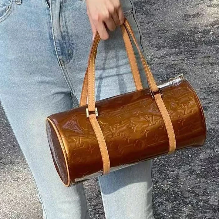 95新 LouisVuitton/路易威登 坤球奢选lv漆皮巴比龙手提包30