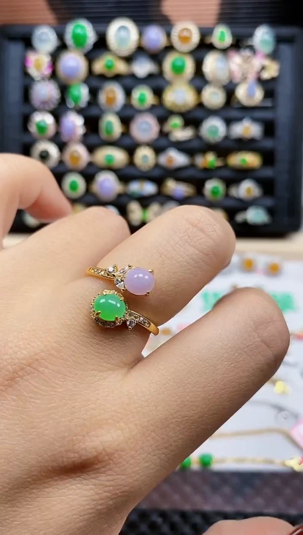 银S925镶嵌戒指翡翠443