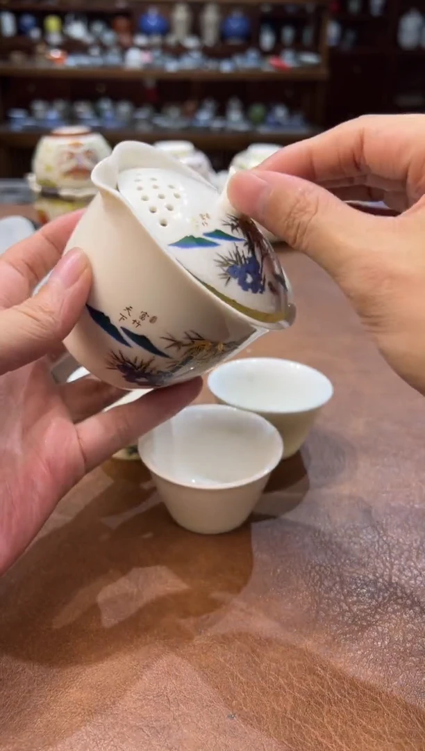 真的很便宜超好看会开片的旅行茶具