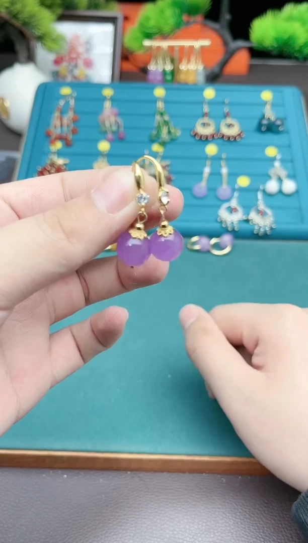 【闪购商品】玛瑙/玉髓耳钉银S925镶嵌304000