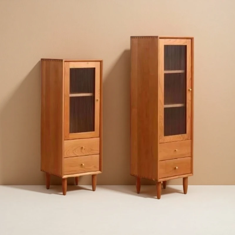 【无辅材】电视柜边柜樱桃木现代日式简约小户型客厅原木色家具组合