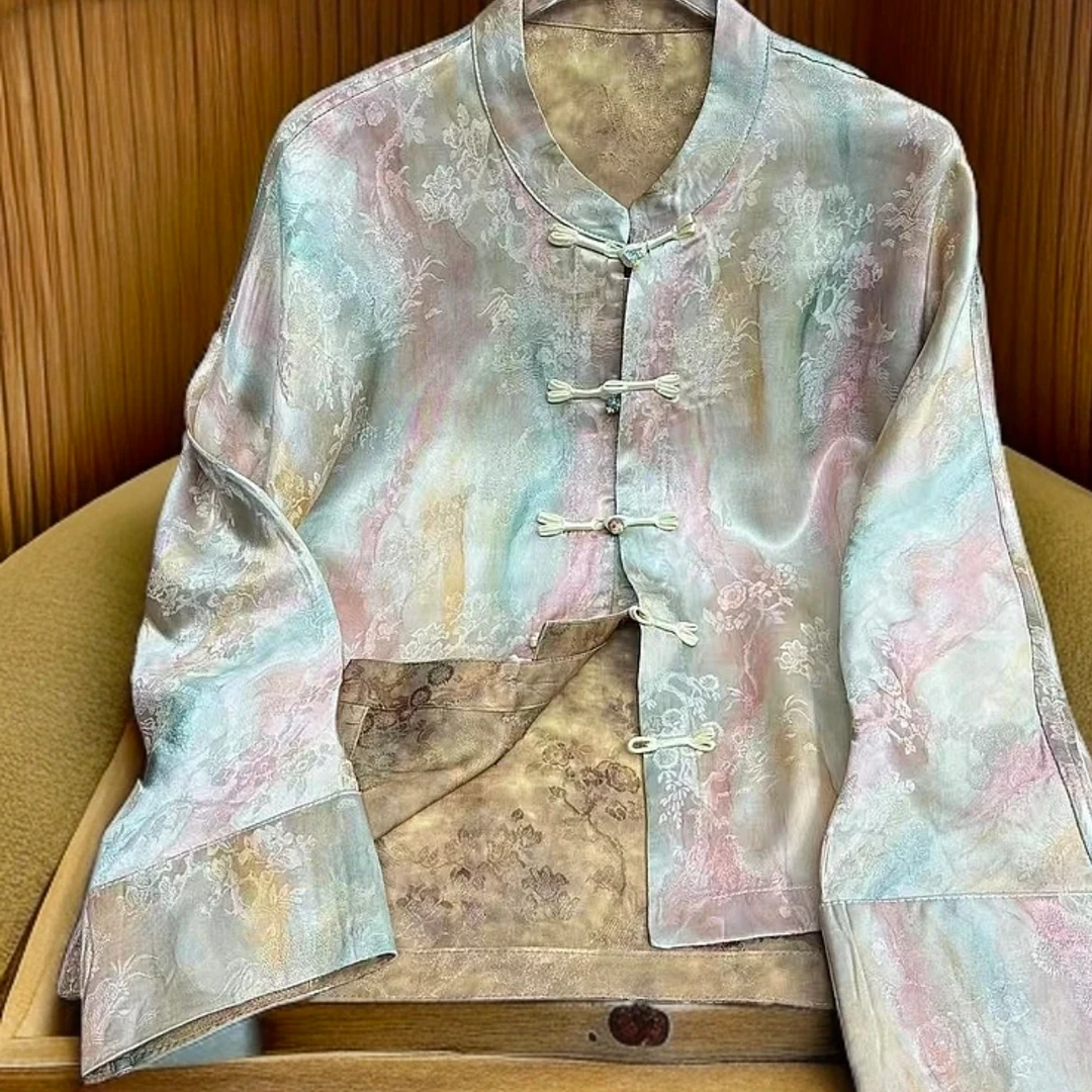 琉璃彩虹新中式国风春夏网红洋气减龄显瘦女开衫上衣外套577