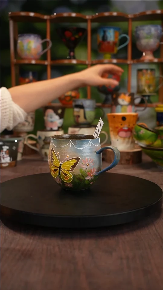 手绘釉下陶瓷紫砂杯