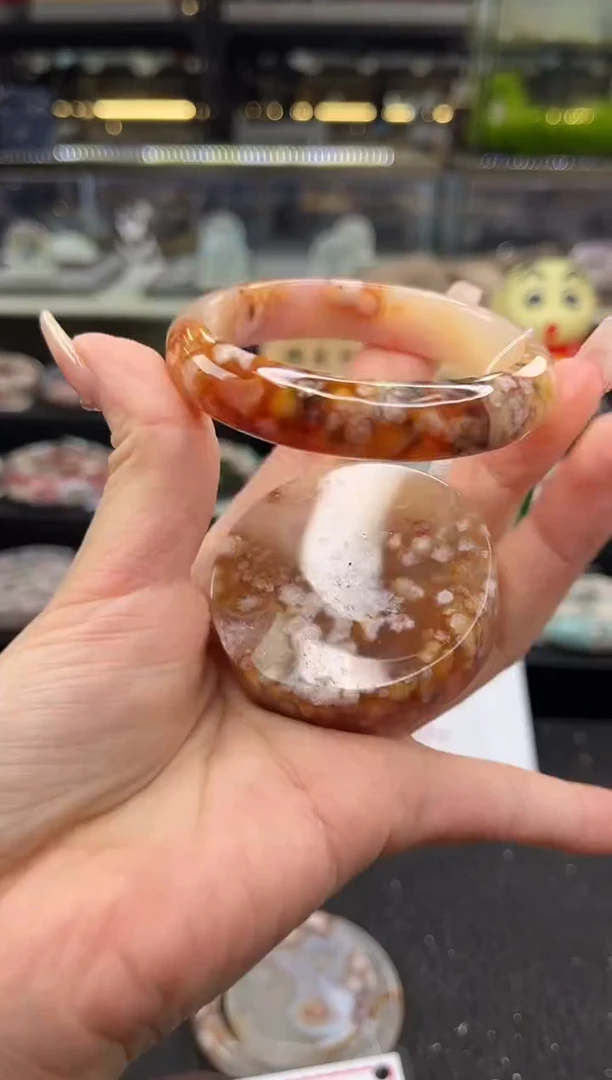 未镶嵌手镯石英质玉54圈口 （赠品镯心）31479