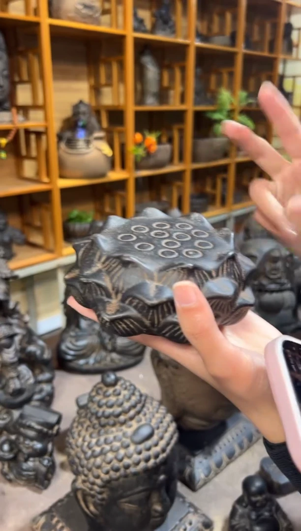 陶土【火山泥】莲蓬实心底座