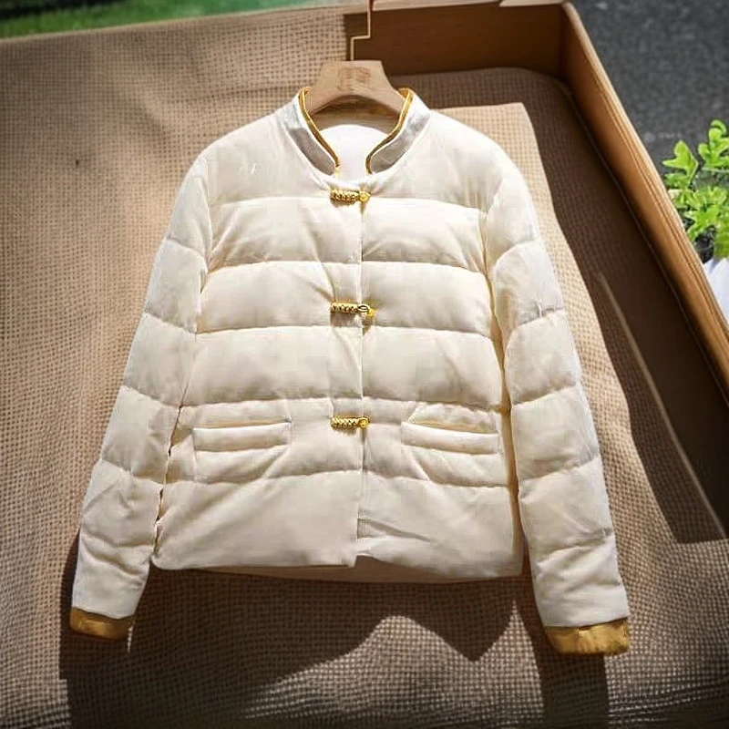 【锦衣服饰】X 107（88107）中国风丝绒盘扣羽绒外套