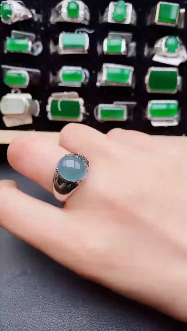 翡翠戒指银S925镶嵌1