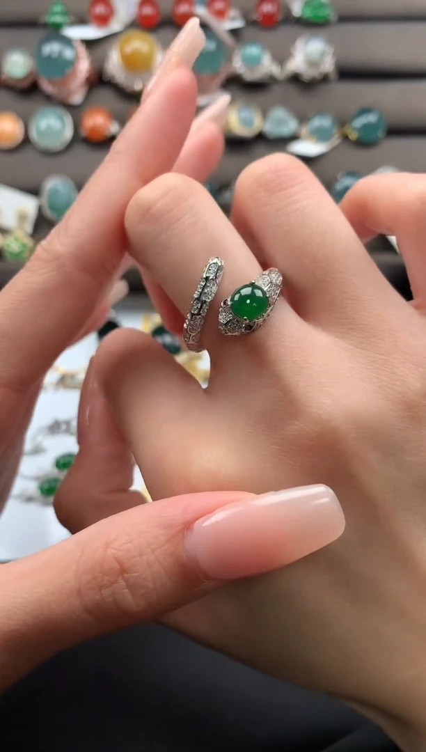 【闪购商品】翡翠戒指银S925镶嵌32132131