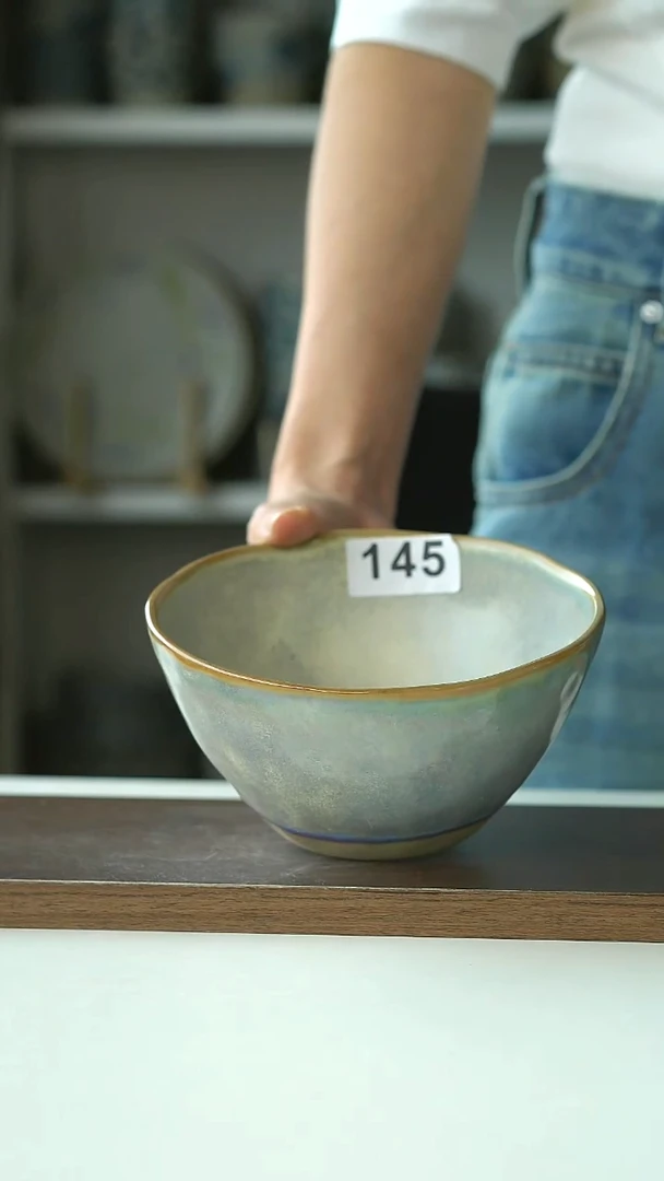 145微瑕出德国窑变面汤碗15cm@4-2@