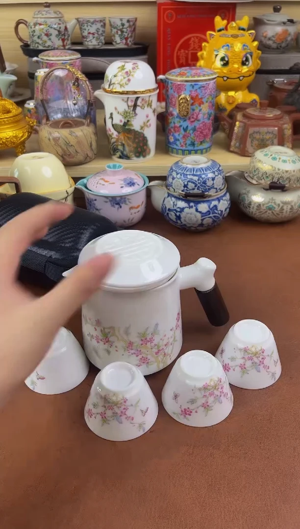 陶瓷茶具摆件旅行套组