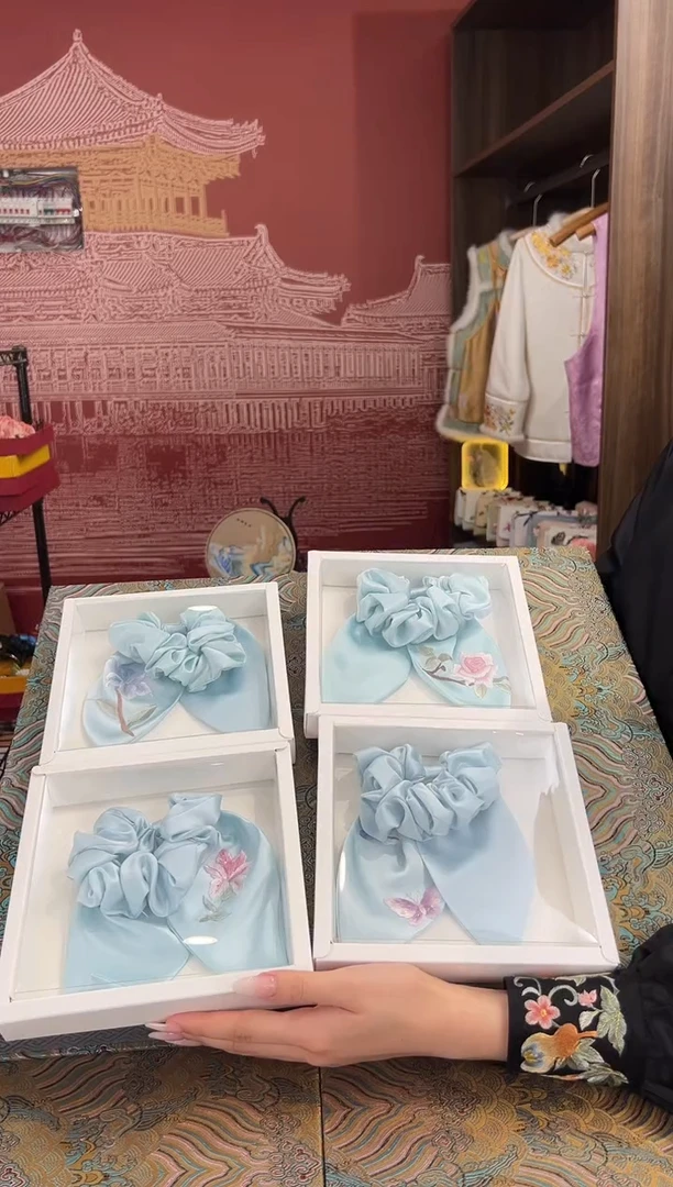 【闪购商品】刺绣苏绣桑蚕丝手工绣刺绣发圈