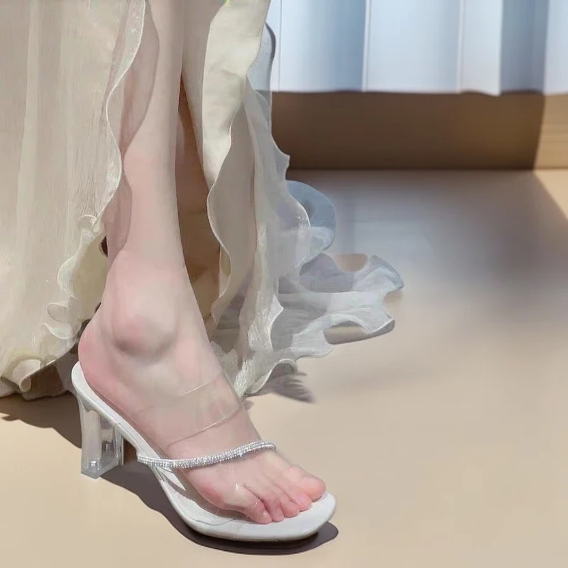 夏季外穿高跟鞋2025年新款时尚气质百搭仙女风凉拖鞋