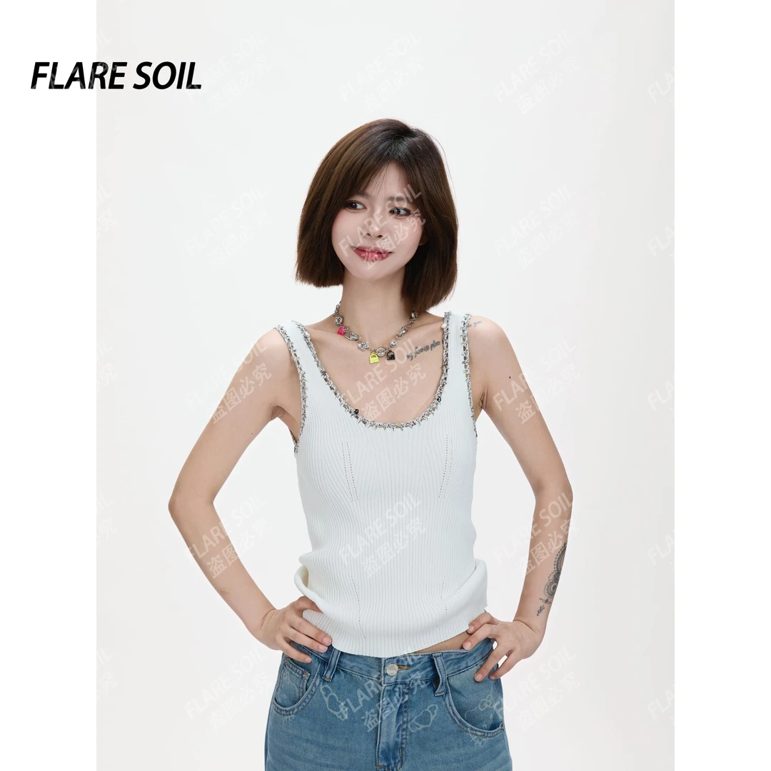 【FLARE SOIL】打底外穿针织背心时尚宽松型夏季通勤无袖女装T514